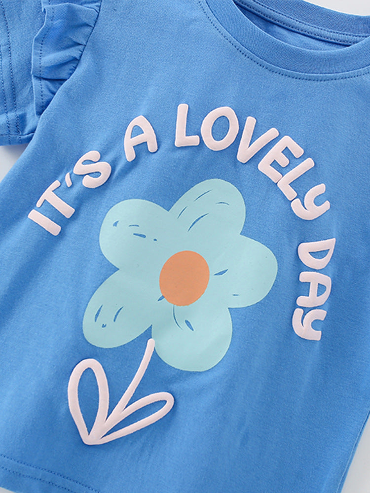 Girls  Cotton Flowers – Soft Summer Outfit (3–10Y)