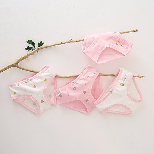 Toddler Baby Girls Cotton Underwear Boxer Briefs 3-12y Kids Panties Pink