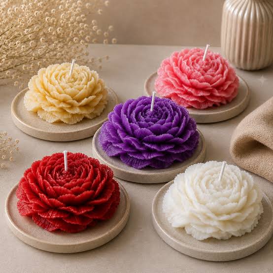 Peony Flower Candle | Pink or Red Decorative Candle