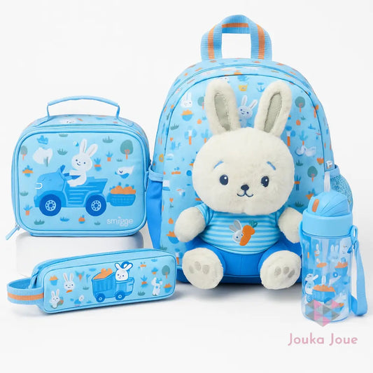 Smiggle Blue Rabbit 26cm Backpack | 4 Pcs Set