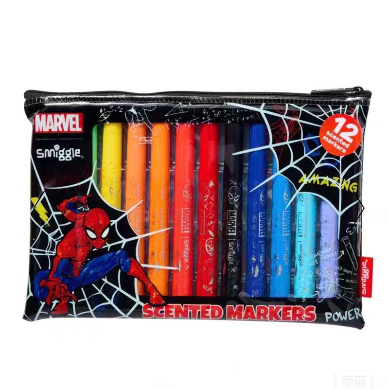 Smiggle MARVEL Scented 12pcs Markers Set